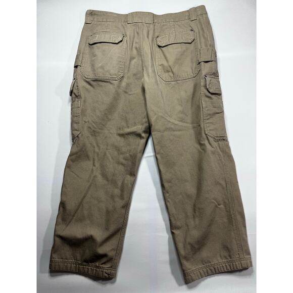 Duluth Trading Co. Men's Relaxed Fit Khaki Cargo Pants - Size 42x30 (41x28) - Picture 2 of 4